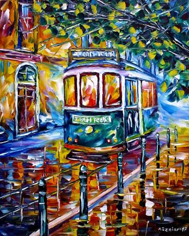 Peinture intitulée "Straßenbahn in Liss…" par Mirek Kuzniar, Œuvre d'art originale, Huile