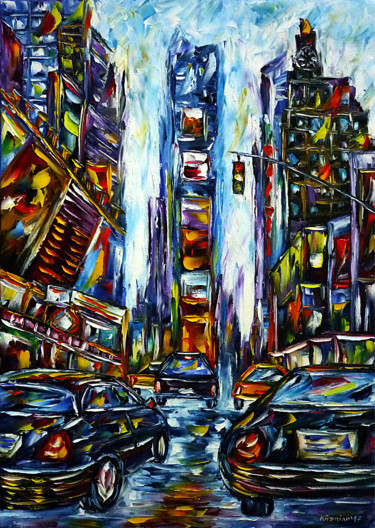 Malerei mit dem Titel "New York" von Mirek Kuzniar, Original-Kunstwerk, Öl