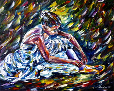 Malerei mit dem Titel "Junge Ballerina" von Mirek Kuzniar, Original-Kunstwerk, Öl
