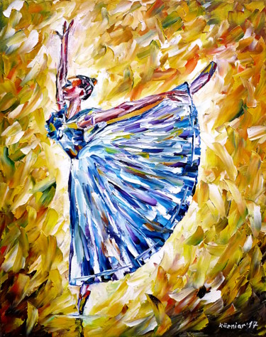 Peinture intitulée "Tanzende Ballerina" par Mirek Kuzniar, Œuvre d'art originale, Huile