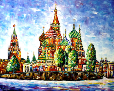 Ζωγραφική με τίτλο "Moskaus roter Juwel…" από Mirek Kuzniar, Αυθεντικά έργα τέχνης, Λάδι