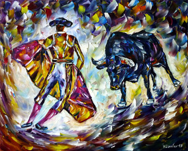 Pintura titulada "Stierkampf" por Mirek Kuzniar, Obra de arte original, Oleo