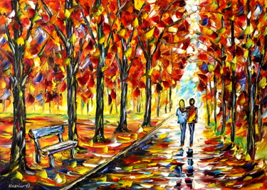 Painting titled "Herbstliebe" by Mirek Kuzniar, Original Artwork, Oil