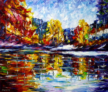 Malerei mit dem Titel "Herbststimmung am S…" von Mirek Kuzniar, Original-Kunstwerk, Öl