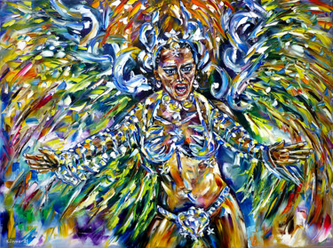 Pintura intitulada "Carnaval do Rio" por Mirek Kuzniar, Obras de arte originais, Óleo