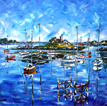 Painting titled "Vor den Küsten der…" by Mirek Kuzniar, Original Artwork, Oil