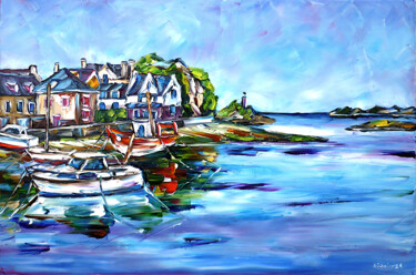 Malerei mit dem Titel "Die Inseln der Bret…" von Mirek Kuzniar, Original-Kunstwerk, Öl