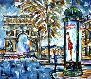 Pittura intitolato "Arc de Triomphe" da Mirek Kuzniar, Opera d'arte originale, Olio