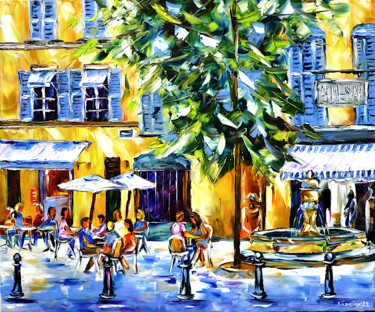 Pintura intitulada "Place des Trois Orm…" por Mirek Kuzniar, Obras de arte originais, Óleo