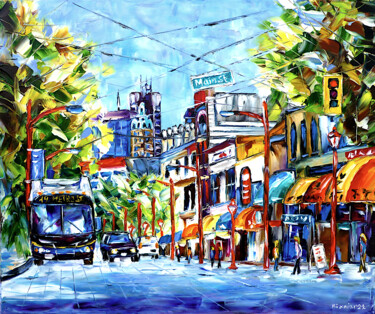 Painting titled "Vancouver Chinatown" by Mirek Kuzniar, Original Artwork, Oil