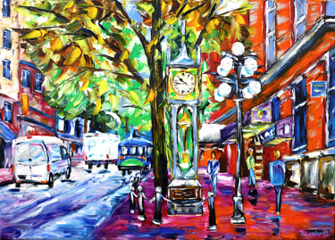 Painting titled "Vancouver city scen…" by Mirek Kuzniar, Original Artwork, Oil