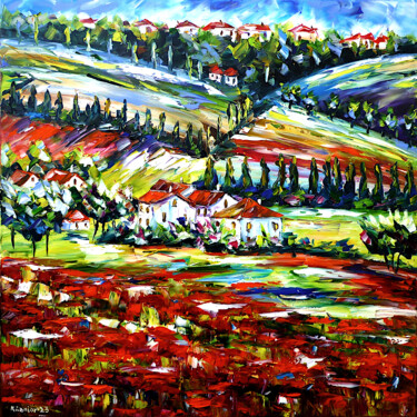 Malerei mit dem Titel "Tuscany" von Mirek Kuzniar, Original-Kunstwerk, Öl