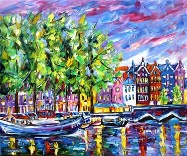 "Beautiful Amsterdam" başlıklı Tablo Mirek Kuzniar tarafından, Orijinal sanat, Petrol
