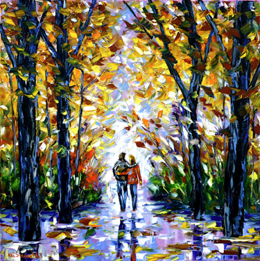 Картина под названием "The couple in the p…" - Mirek Kuzniar, Подлинное произведение искусства, Масло