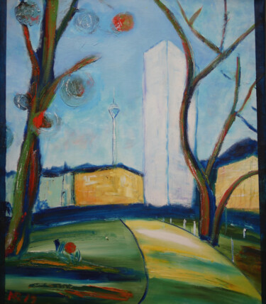 Pintura titulada "Düsseldorf" por Marek Raminski, Obra de arte original, Oleo
