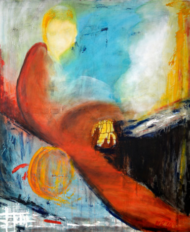 Malerei mit dem Titel "dziewczyna" von Marek Raminski, Original-Kunstwerk, Öl