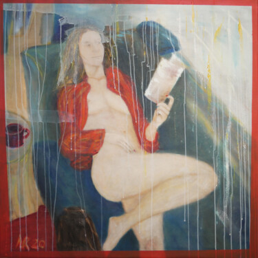 Painting titled "Mademoiselle" by Marek Raminski, Original Artwork, Oil