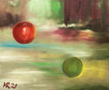 Painting titled "Apple?" by Marek Raminski, Original Artwork, Oil