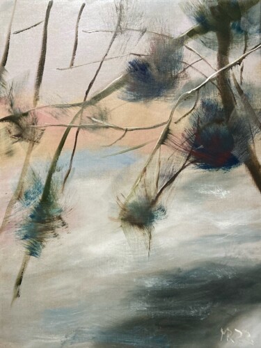 Painting titled "Ein Fluss in Masuren" by Marek Raminski, Original Artwork, Oil