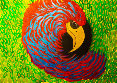 Painting titled "Crouching Eagle" by Mirna Oliveira, Original Artwork, Acrylic