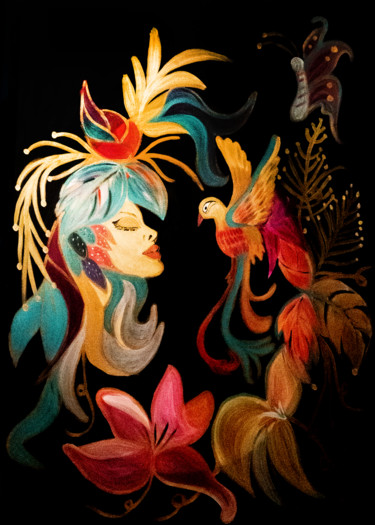 Peinture intitulée "Female Nature" par Mirna Oliveira, Œuvre d'art originale, Acrylique