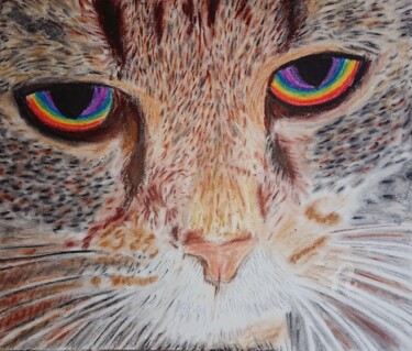 Drawing titled "Katze / Cat Pride R…" by Ed Gar, Original Artwork, Pastel