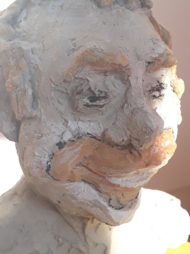 Sculpture intitulée "09-pagliaccio-clown…" par Christina Clemente, Œuvre d'art originale, Argile
