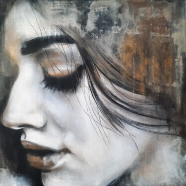 Painting titled "Tell me something w…" by Stéphanie Maillart, Original Artwork, Acrylic Mounted on Wood Stretcher frame