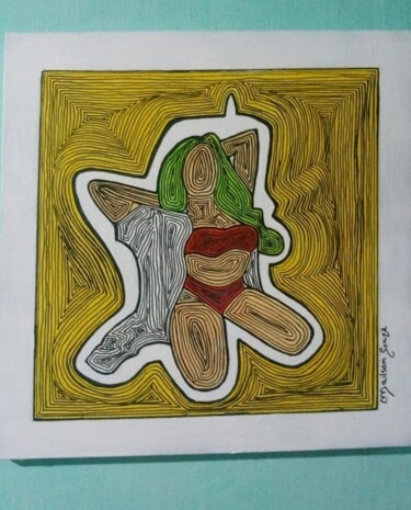 Painting titled "A Garota" by Mailson Souza, Original Artwork, Acrylic