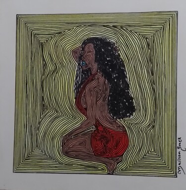 Malarstwo zatytułowany „Dama de Vermelho” autorstwa Mailson Souza, Oryginalna praca, Akryl