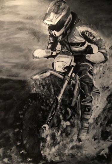 Painting titled "Enduriste" by Maïlys Painting, Original Artwork, Acrylic Mounted on Wood Stretcher frame