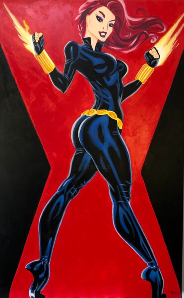 Schilderij getiteld "Super héroïne" door Maïlys Painting, Origineel Kunstwerk, Acryl