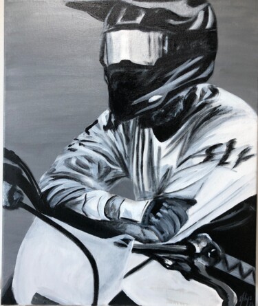 Painting titled "Portrait de pilote…" by Maïlys Painting, Original Artwork, Acrylic