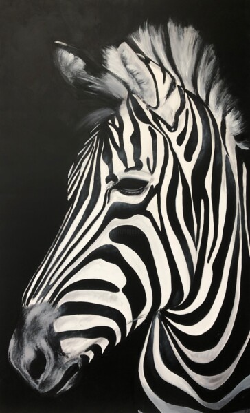 Painting titled "Zebre 2" by Maïlys Painting, Original Artwork, Acrylic
