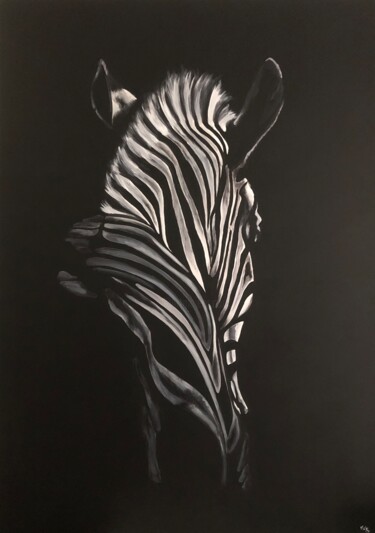 Peinture intitulée "Zebre de dos" par Maïlys Painting, Œuvre d'art originale, Acrylique