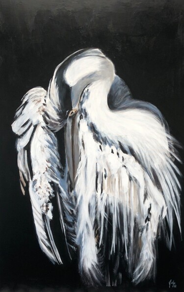 Malerei mit dem Titel "Oiseau" von Maïlys Painting, Original-Kunstwerk, Acryl