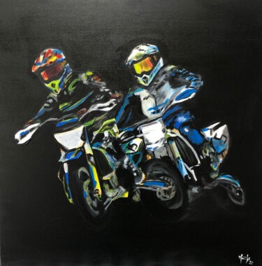 Картина под названием "Super motard 3 sur…" - Maïlys Painting, Подлинное произведение искусства, Акрил