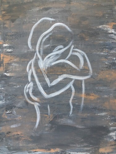 Pintura titulada "Enlacés" por Maïlys Painting, Obra de arte original, Acrílico Montado en Bastidor de camilla de madera