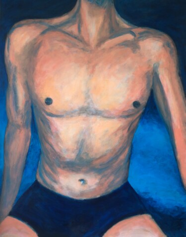 Painting titled "Masculin 1" by Maïlys Painting, Original Artwork, Acrylic Mounted on Wood Stretcher frame