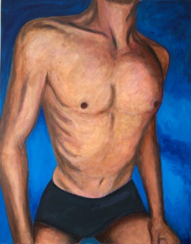 Schilderij getiteld "Masculin 2" door Maïlys Painting, Origineel Kunstwerk, Acryl Gemonteerd op Frame voor houten brancard