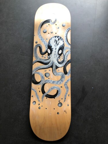 Painting titled "Octopus" by Maïlys Painting, Original Artwork, Acrylic Mounted on Wood Stretcher frame