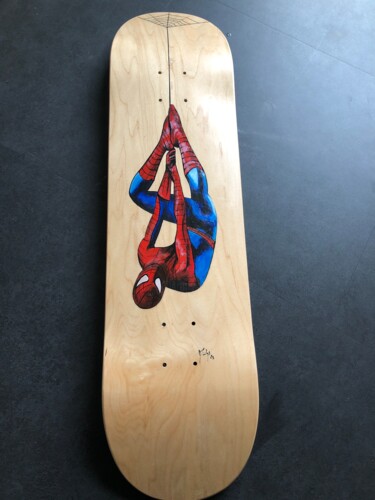 Malarstwo zatytułowany „Spiderman” autorstwa Maïlys Painting, Oryginalna praca, Akryl Zamontowany na Drewniana rama noszy