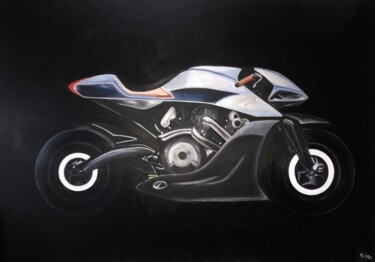 Painting titled "Aston Martin profil" by Maïlys Painting, Original Artwork, Acrylic Mounted on Wood Stretcher frame