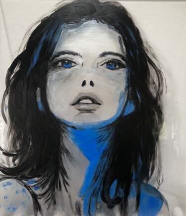 绘画 标题为“Femme portrait 3” 由Maïlys Painting, 原创艺术品, 丙烯 安装在有机玻璃上