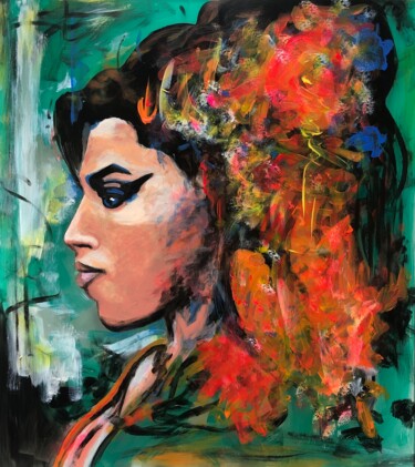 Painting titled "Femme portrait 2" by Maïlys Painting, Original Artwork, Acrylic