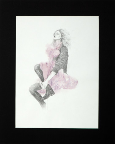 Drawing titled "Грезы" by Tatiana Maiorova, Original Artwork, Graphite Mounted on Cardboard