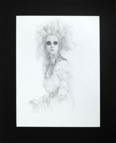 Рисунок под названием "Дива" - Татьяна Майорова, Подлинное произведение искусства, Графит Установлен на картон
