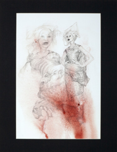 Disegno intitolato "Беспокойство" da Tatiana Maiorova, Opera d'arte originale, Grafite Montato su Cartone