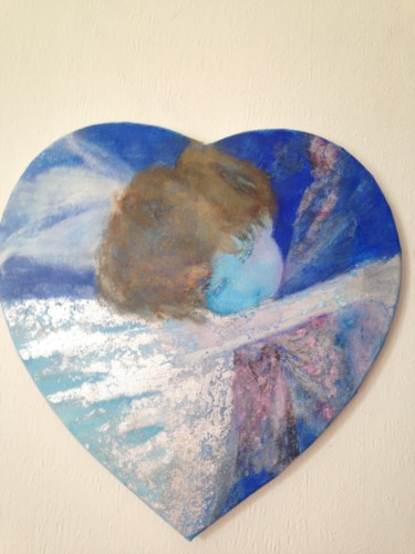 Painting titled "l'ange bleu" by Mai, Original Artwork, Acrylic