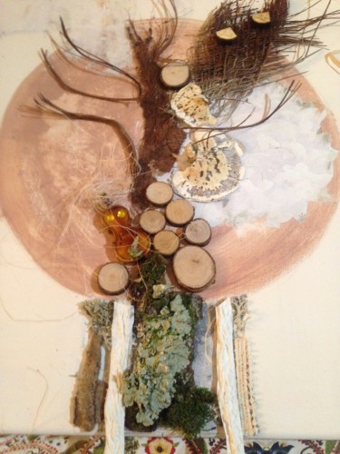 Collages intitolato "l'arbre de vie" da Mai, Opera d'arte originale, Collages